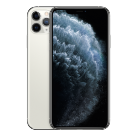Teléfono Apple iPhone 11 Pro Max 512GB en color plata, desbloqueado para todas las compañías.