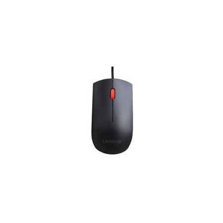 Mouse USB Lenovo Essential alámbrico conexión por cable. Esencial para tu trabajo diario.