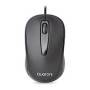 Mouse Óptico Alambrico Quaroni Negro 1200 Dpi - Diseño Ergonómico y Preciso.