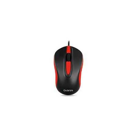 Mouse Óptico Alambrico Quaroni Color Rojo 1200 Dpi - Precisión y Estilo.