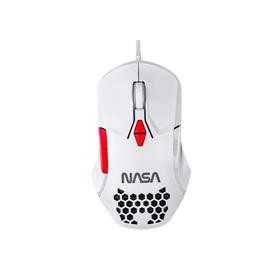 Mouse Gamer Nasa by Techzone NS-GM04, Led RGB, Alámbrico, Blanco - ¡Ideal para gaming!