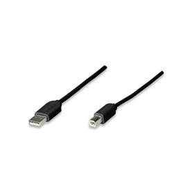 Cable USB Manhattan 342650 A-B 1.8M Negro Económico - Conexión Confiable y Económica