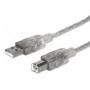 Cable USB Manhattan 333405 V2.0 A-B 1.8M Plata - Conexión rápida y confiable.