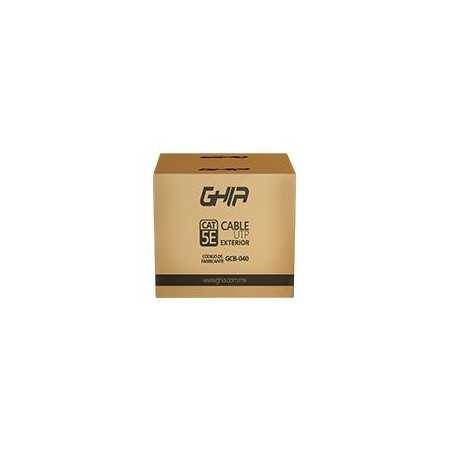 Cable UTP Cat5E Ghia CCA Negro 305M para Exterior Sin Pelicula de Proteccion