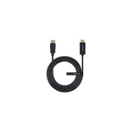 Cable Displayport - HDMI M-M 1080P 1.8M, Manhattan 152679, Calidad HD.