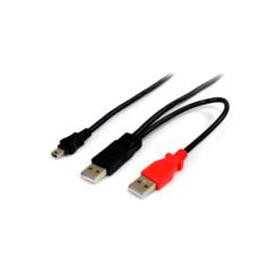 Cable de 1.8M USB en Y para discos duros externos - 2x USB A.