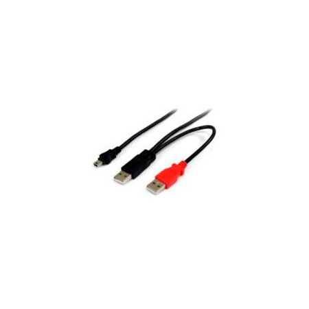 Cable de 1.8M USB en Y para discos duros externos - 2x USB A.
