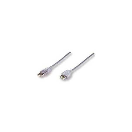 Cable USB Manhattan 340502 V2.0 Extensión 4.5M Plata - Alta velocidad y calidad.