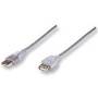 Cable USB Manhattan 340502 V2.0 Extensión 4.5M Plata - Alta velocidad y calidad.