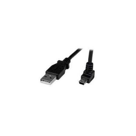 Cable Adaptador 1M USB A Macho a Mini USB B Macho Acodado - Enrollable