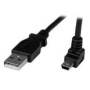 Cable Adaptador 1M USB A Macho a Mini USB B Macho Acodado - Enrollable