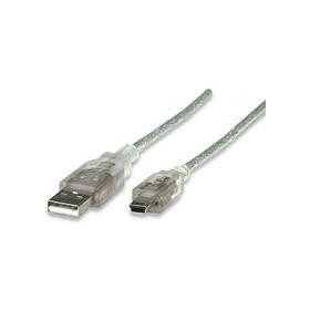 Cable USB Manhattan 333412 V2.0 A-Mini B 1.8M Plata - Carga rápida y confiable.