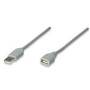 Cable USB Manhattan 317238 Extensión 3.0M Gris - Alta velocidad y fiabilidad.