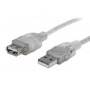 Cable USB Manhattan 336314 V2.0 Extensión 1.8M Color Plata