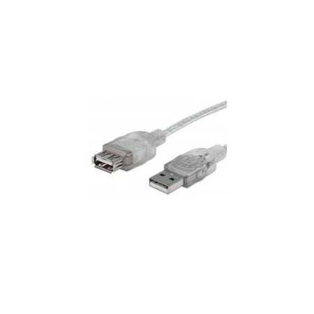 Cable USB Manhattan 340496 V2.0 Extensión 3.0M Plata de alta calidad.