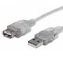 Cable USB Manhattan 340496 V2.0 Extensión 3.0M Plata de alta calidad.