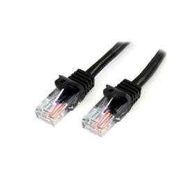 Cable de Red Cat5E de 2M Negro Fast Ethernet RJ45 - Sin Enganche