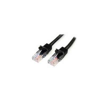Cable de Red Cat5E de 2M Negro Fast Ethernet RJ45 - Sin Enganche