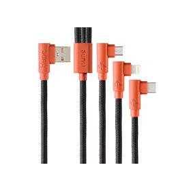 Cable 3 en 1 MicroUSB/Tipo C/Lightning Hune Hiedra Sustentable - Conectividad Versátil