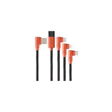 Cable 3 en 1 MicroUSB/Tipo C/Lightning Hune Hiedra Sustentable - Conectividad Versátil