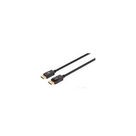 Cable Displayport Manhattan V1.4 M-M 2.0M Negro 8K60 - Alta Calidad y Velocidad.