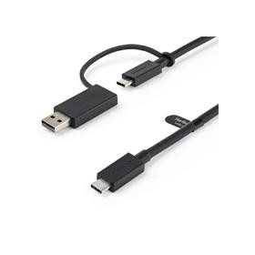 Cable USB Tipo C de 1M con Adaptador USB-A, USB-C a C. Perfecto para carga rápida.