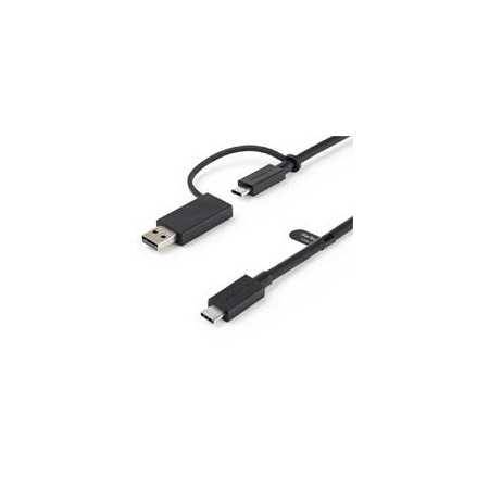 Cable USB Tipo C de 1M con Adaptador USB-A, USB-C a C. Perfecto para carga rápida.