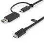 Cable USB Tipo C de 1M con Adaptador USB-A, USB-C a C. Perfecto para carga rápida.