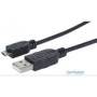 Cable USB Manhattan 307178 V2 A-Micro B Bolsa PVC 1.8M Negro