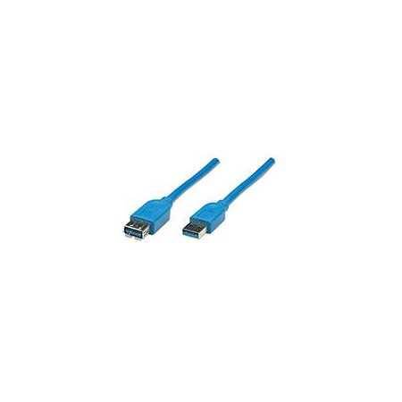 Cable USB Manhattan 322379 V3.0 Ext. 2.0M Azul - ¡Alta velocidad de transferencia!
