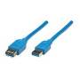 Cable USB Manhattan 322379 V3.0 Ext. 2.0M Azul - ¡Alta velocidad de transferencia!