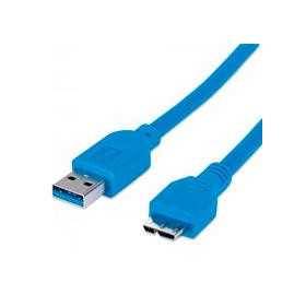 Cable USB Manhattan 325424 V3.0 A-Micro B 2.0M Azul - Alta Velocidad