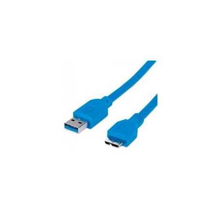 Cable USB Manhattan 325424 V3.0 A-Micro B 2.0M Azul - Alta Velocidad