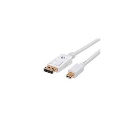 Cable Displayport Manhattan 324748 - Minidp M-M 2.0M Blanco - Conectividad confiable y rápida.