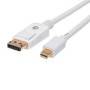 Cable Displayport Manhattan 324748 - Minidp M-M 2.0M Blanco - Conectividad confiable y rápida.
