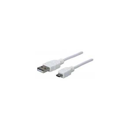 Cable USB Manhattan 324069 V2 A-Micro B 1.8M PVC Negro