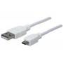 Cable USB Manhattan 324069 V2 A-Micro B 1.8M PVC Negro