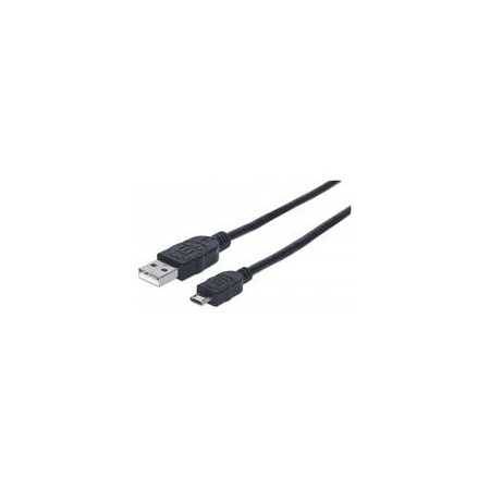 Cable USB Manhattan 3.0M Neg, V2 A-Micro B, Bolsa PVC 325684.