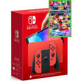Nintendo Switch - Modelo OLED: Mario Red Edition con Mario Kart 8 Deluxe Game - Bundle Limited - Importar con EE. UU. Nintendo Switch - Modelo OLED: Mario Red Edition con Mario Kart 8 Deluxe Game - Bundle Limited - Importar con EE. UU.