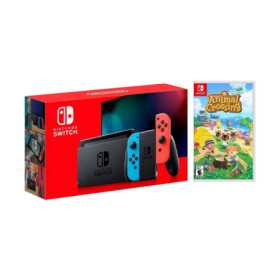 Nuevo Nintendo Switch Neon Red/Blue Joy-Con Medido de la vida de la batería Bulto con cruce de animales: New Horizons NS Nuevo Nintendo Switch Neon Red/Blue Joy-Con Medido de la vida de la batería Bulto con cruce de animales: New Horizons NS