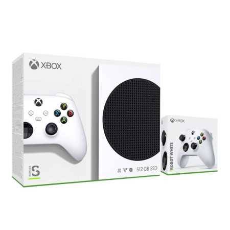 CONSOLA SSD 2020 NUEVA XBOX 512GB - Consola de xbox blanca y controlador inalámbrico con dos controladores inalámbricos