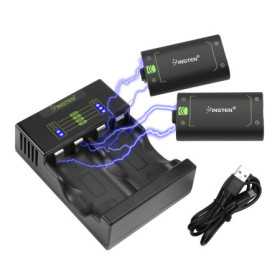 Para el paquete de baterías de controlador Xbox One con cargador, 2 pcs baterías de 2500 mAh recargables de 2500 mAh y k Para el paquete de baterías de controlador Xbox One con cargador, 2 pcs baterías de 2500 mAh recargables de 2500 mAh y k
