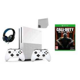 Consola de juego de 1 TB de Microsoft 234-00051 Xbox One S White 1TB con 2 controlador incluido con Call of Duty-Black O Consola de juego de 1 TB de Microsoft 234-00051 Xbox One S White 1TB con 2 controlador incluido con Call of Duty-Black O
