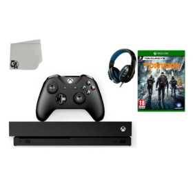 Consola de juego de Microsoft Xbox One X 1TB Negro con el paquete de axción del perno de división de Tom Clancy utilizad Consola de juego de Microsoft Xbox One X 1TB Negro con el paquete de axción del perno de división de Tom Clancy utilizad