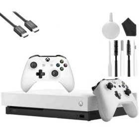 Consola de juego Microsoft Xbox One X 1TB White con 2 controladores HDMI Kit de limpieza Consola de juego Microsoft Xbox One X 1TB White con 2 controladores HDMI Kit de limpieza