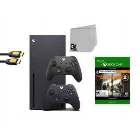 Xbox Series X Consola de videojuegos Negro con el paquete de axtion de la división 2 de Tom Clancy con 2 controladores u Xbox Series X Consola de videojuegos Negro con el paquete de axtion de la división 2 de Tom Clancy con 2 controladores u