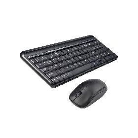 Kit Teclado y Mouse Quaroni Inalambrico 2.4GHZ Color Negro