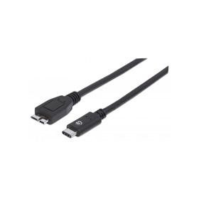 Cable USB,MANHATTAN,353397,-C V3.1, C-micro B 1.0M Negro