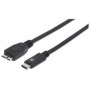 Cable USB,MANHATTAN,353397,-C V3.1, C-micro B 1.0M Negro
