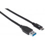 Cable USB,MANHATTAN,353373,-C V3.1, C-a 1.0M Negro